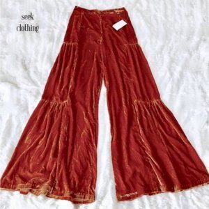NWT! Free People 4 Tiered Velvet Pants